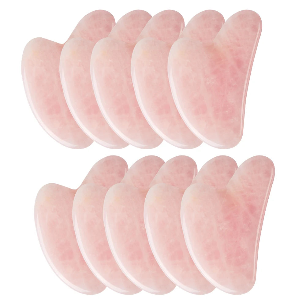 Rose Quartz Gua Sha For Face Massager Skin scraping GuaSha Lifting Natural Jade Massage for Face Gouache Scraper Wrinkle Remover