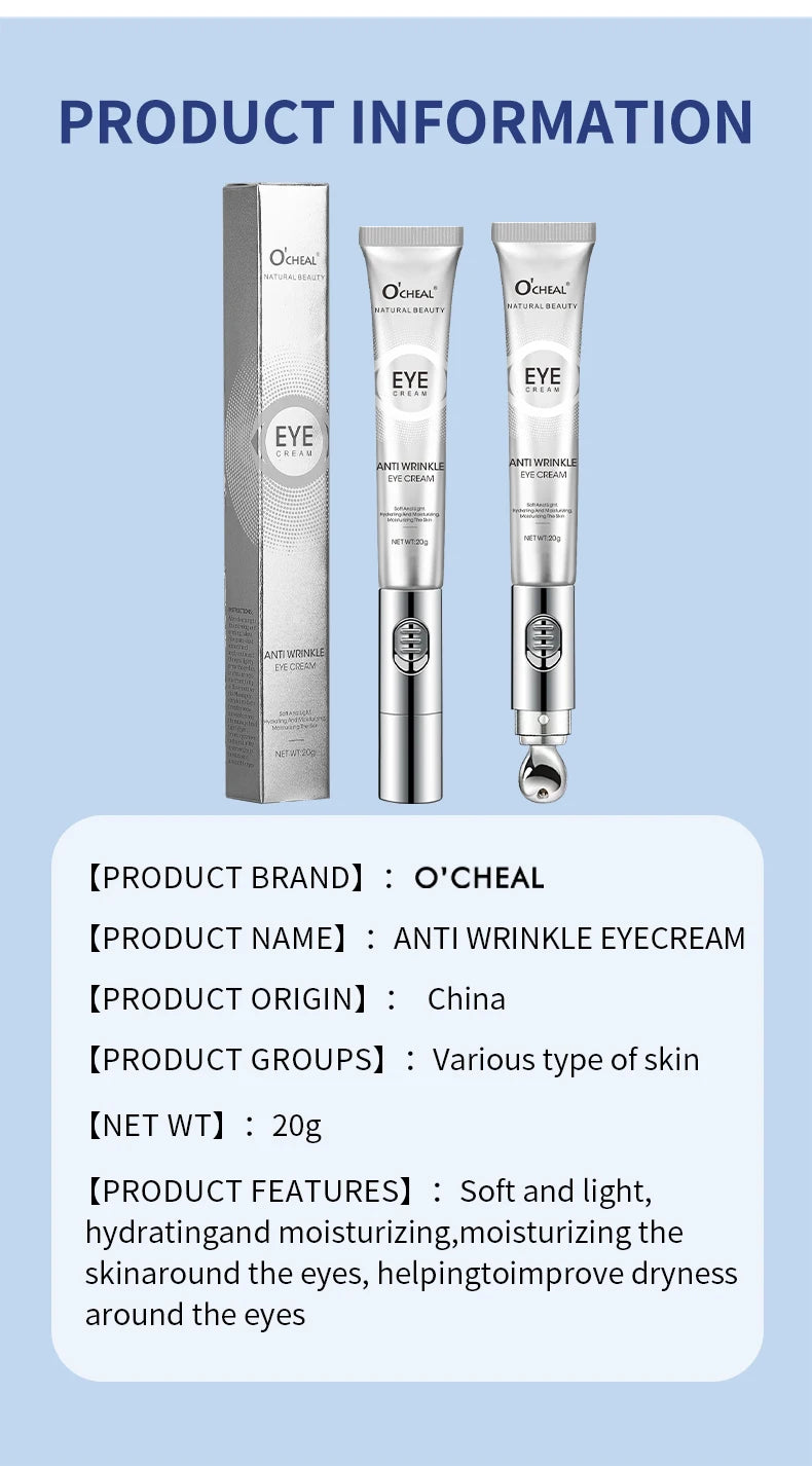 OCHEAL Electric Massage Eye Cream Hyaluronic Acid Firming Fades Fine Lines Eye Care Gel Moisturizing Beauty Eye Skin Care Beauty