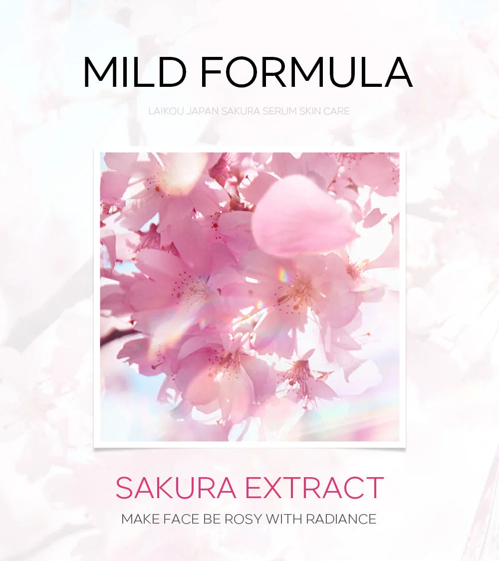 LAIKOU 17ML Japan Sakura Serum Vitamin C Nourish Essense Oil Control 24K Gold Serum Rose Blueberry Skin Care Smoothing Facecare