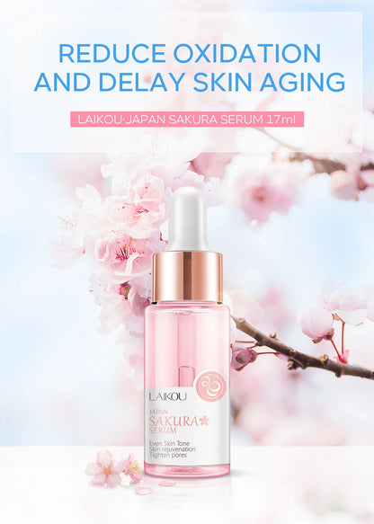 LAIKOU 17ML Japan Sakura Serum Vitamin C Nourish Essense Oil Control 24K Gold Serum Rose Blueberry Skin Care Smoothing Facecare