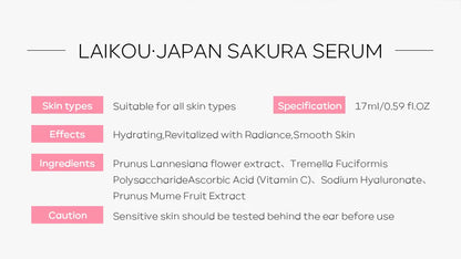 LAIKOU 17ML Japan Sakura Serum Vitamin C Nourish Essense Oil Control 24K Gold Serum Rose Blueberry Skin Care Smoothing Facecare