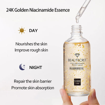 Skincare Set 24K Gold Niacinamide Face Serum Anti Ageing Skin Products Remove Dark Circles Collagen Eye Cream Skin Care Kit