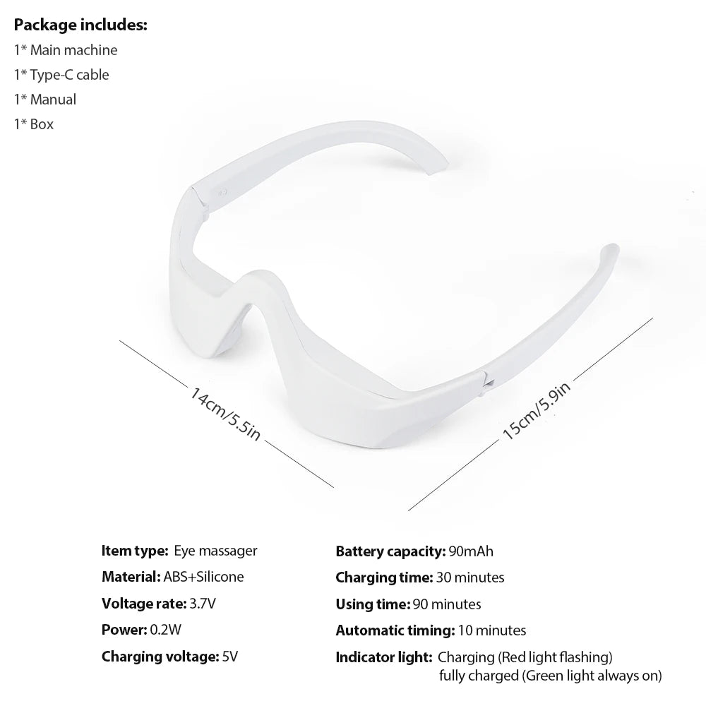 Foreverlily Eye Massager Relieves Eye Fatigue Eyes Massage Glasses Eye Fatigue Relief Massager Under-Eye Glasses Massager