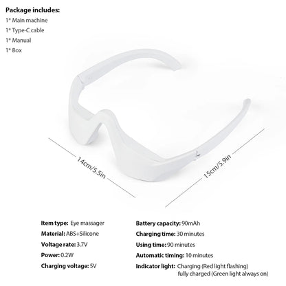 Foreverlily Eye Massager Relieves Eye Fatigue Eyes Massage Glasses Eye Fatigue Relief Massager Under-Eye Glasses Massager