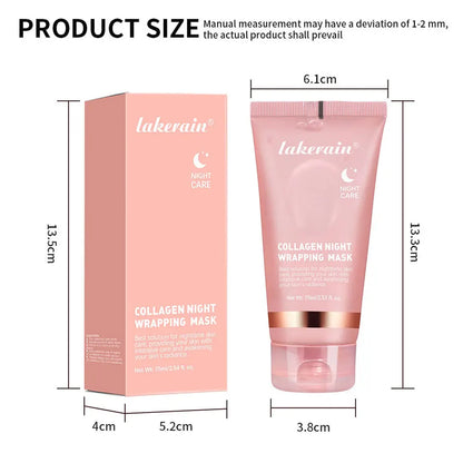 Collagen Jelly Cream Hydrolyzed Collagen Overnight Facial Mask Wrapping Peel-Off Mask Hydrating Firming Moisturizing SkinCare