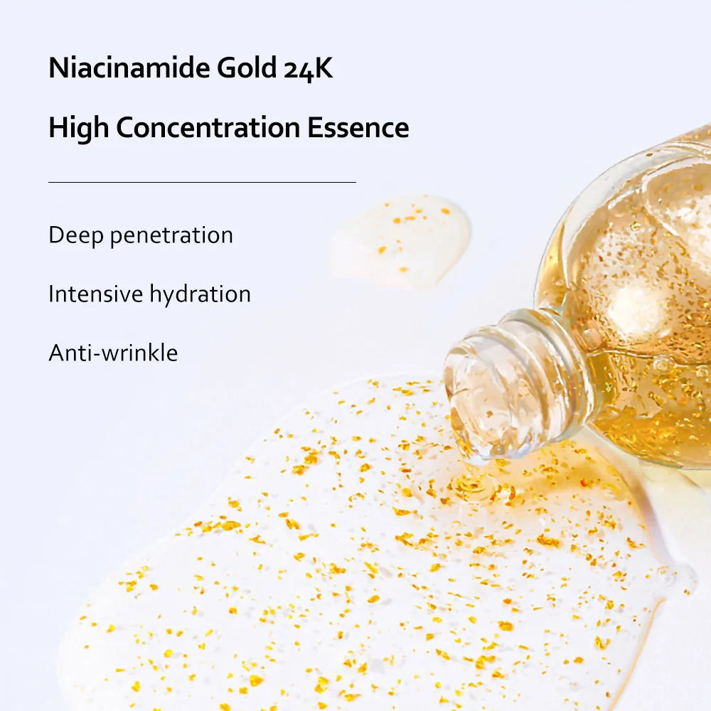 Skincare Set 24K Gold Niacinamide Face Serum Anti Ageing Skin Products Remove Dark Circles Collagen Eye Cream Skin Care Kit