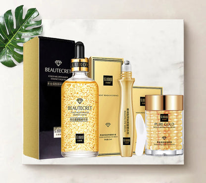 Skincare Set 24K Gold Niacinamide Face Serum Anti Ageing Skin Products Remove Dark Circles Collagen Eye Cream Skin Care Kit