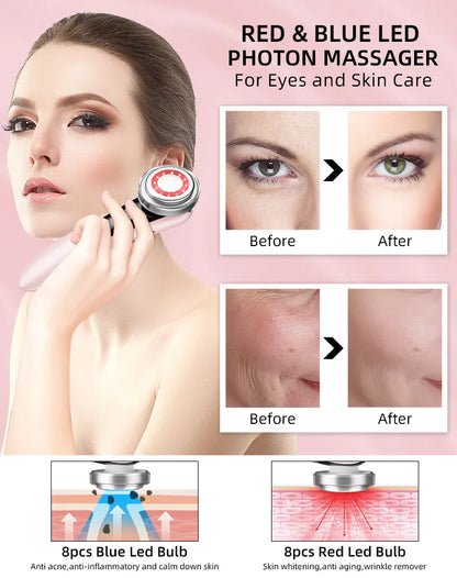 Multifunction Facial Massager 4 in 1 RF EMS Facial Radio Frequency Device Wireless Beauty Photon Skin Rejuvenation Instrument